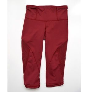 Lululemon Crop Mesh Legging Crimson Red size 6
